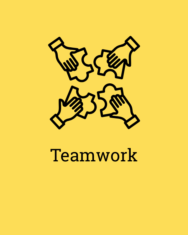 Graphic of various hands building a puzzle