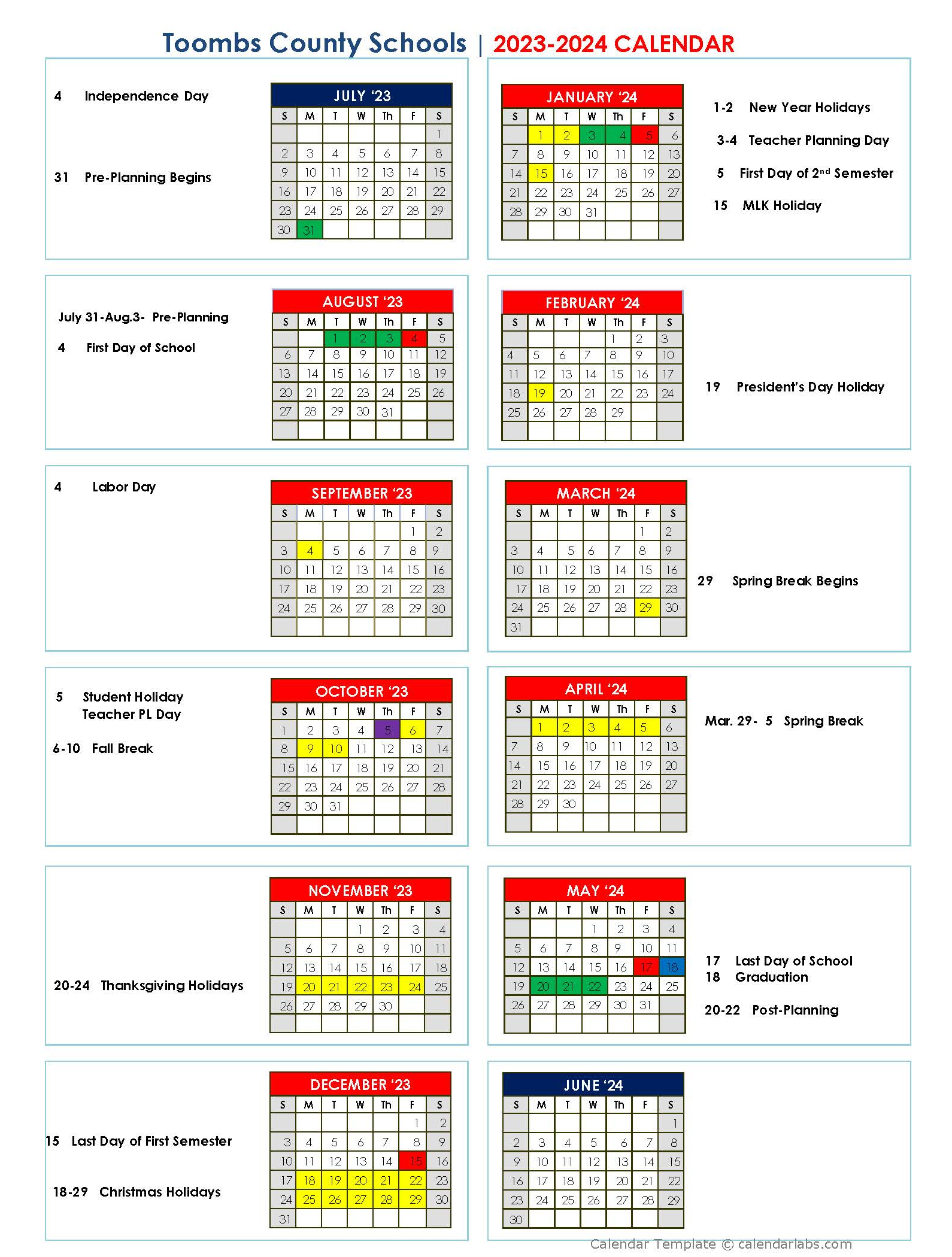 23-24 TCS Calendar