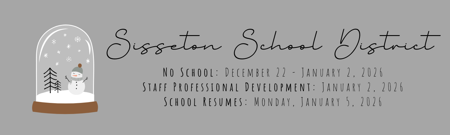 Winter Break December 22 - January 2. PD on January 2. School will resume on Monday, January 5. Have a safe Winter Break.