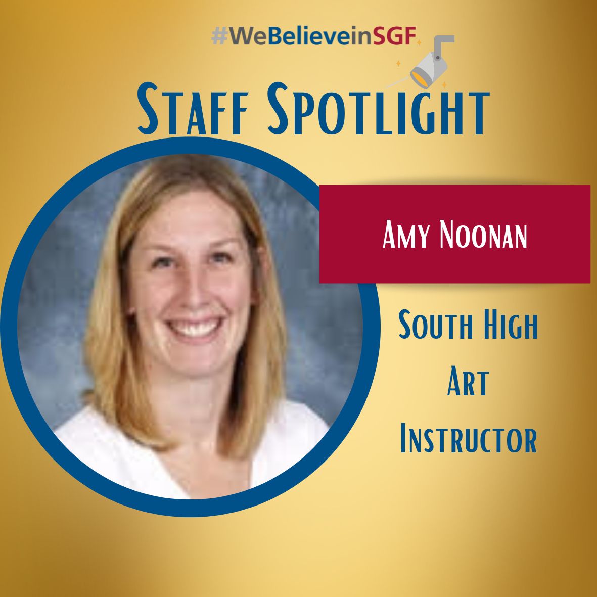 Amy Noonan has really worked hard to offer a variety of new opportunities for students and to reinforce existing opportunities that may have faded during pandemic life, and she deserves to be recognized.