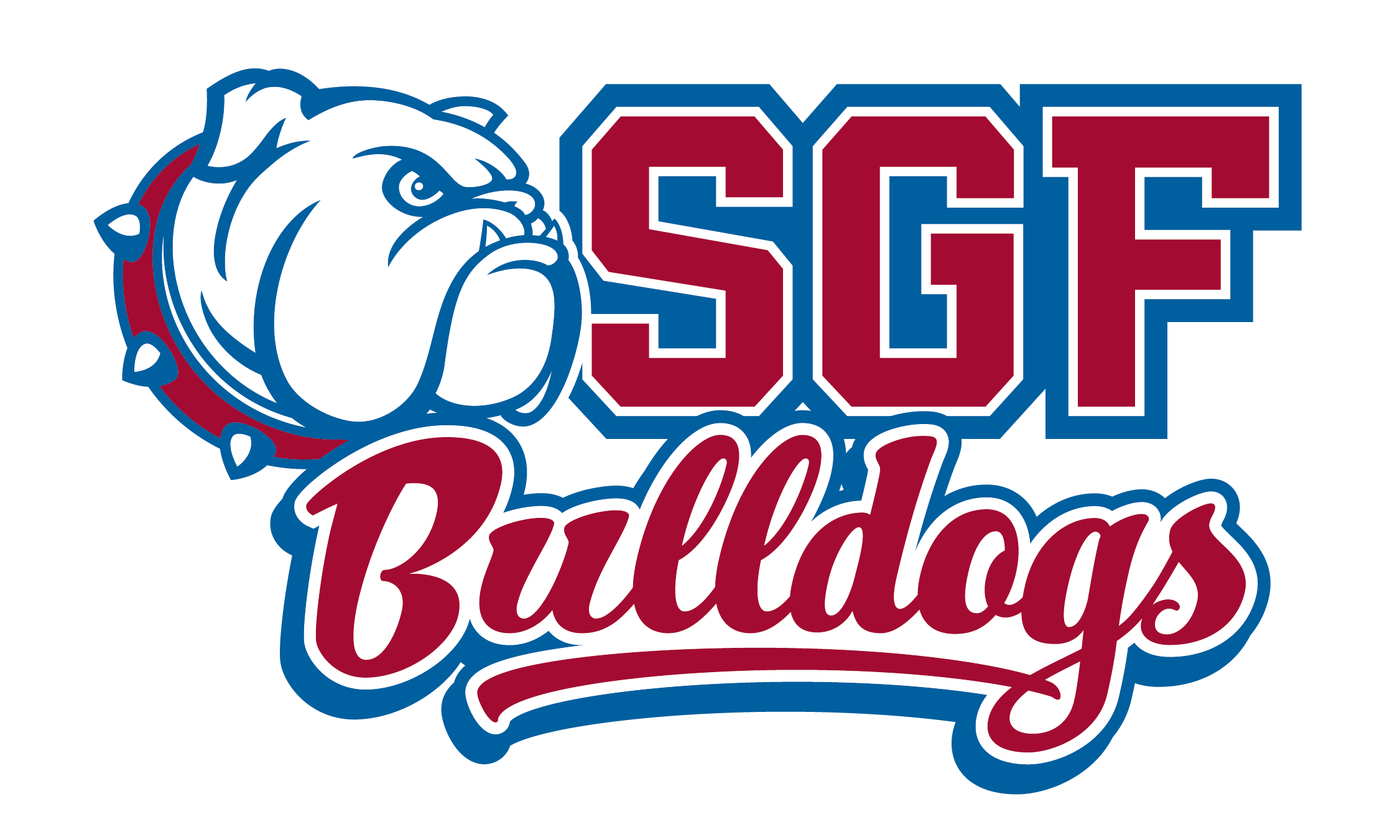 SGF Bulldogs logo with blue outlined bulldog