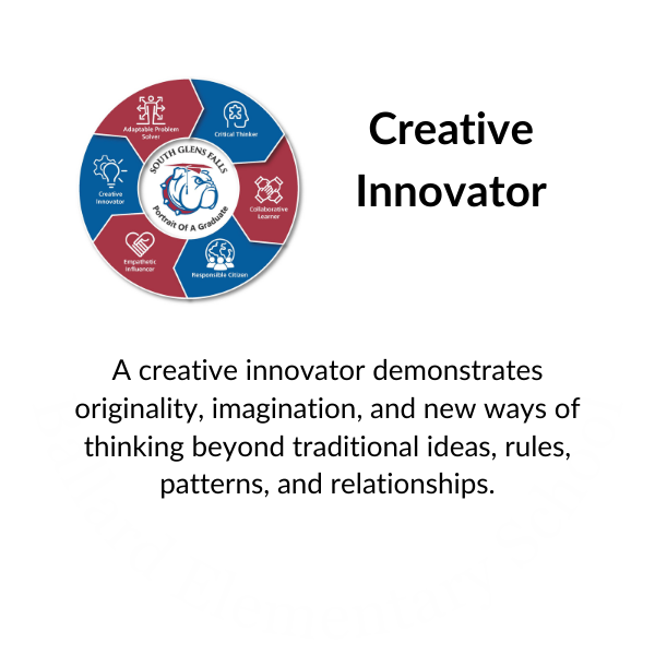 POG logo with Creative Innovator: A collaborative learner understands and utilizes the strengths and skills needed to work productively within a group while honoring diverse perspectives and effectively resolving conflicts.