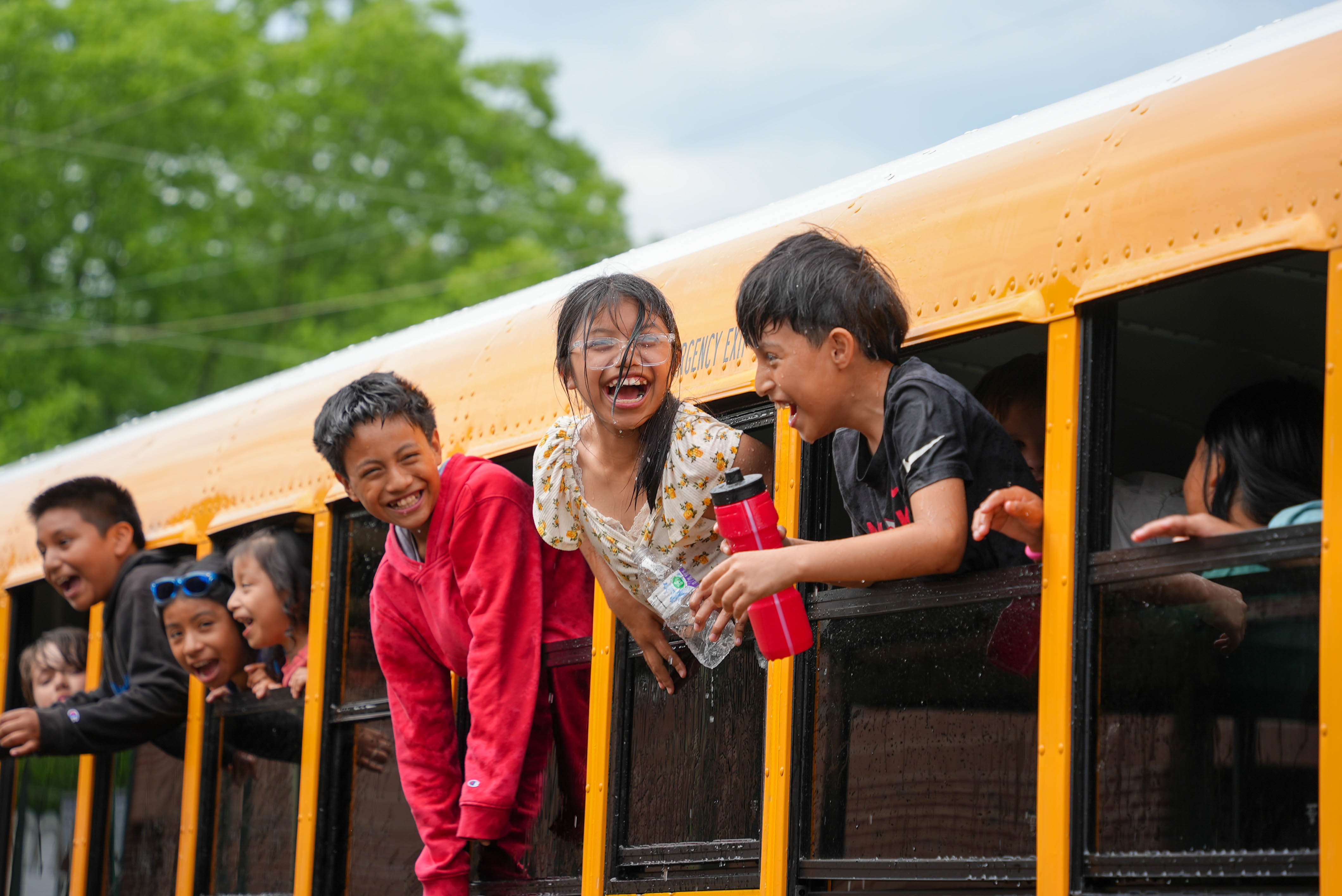 Students on bus last day of school 2026