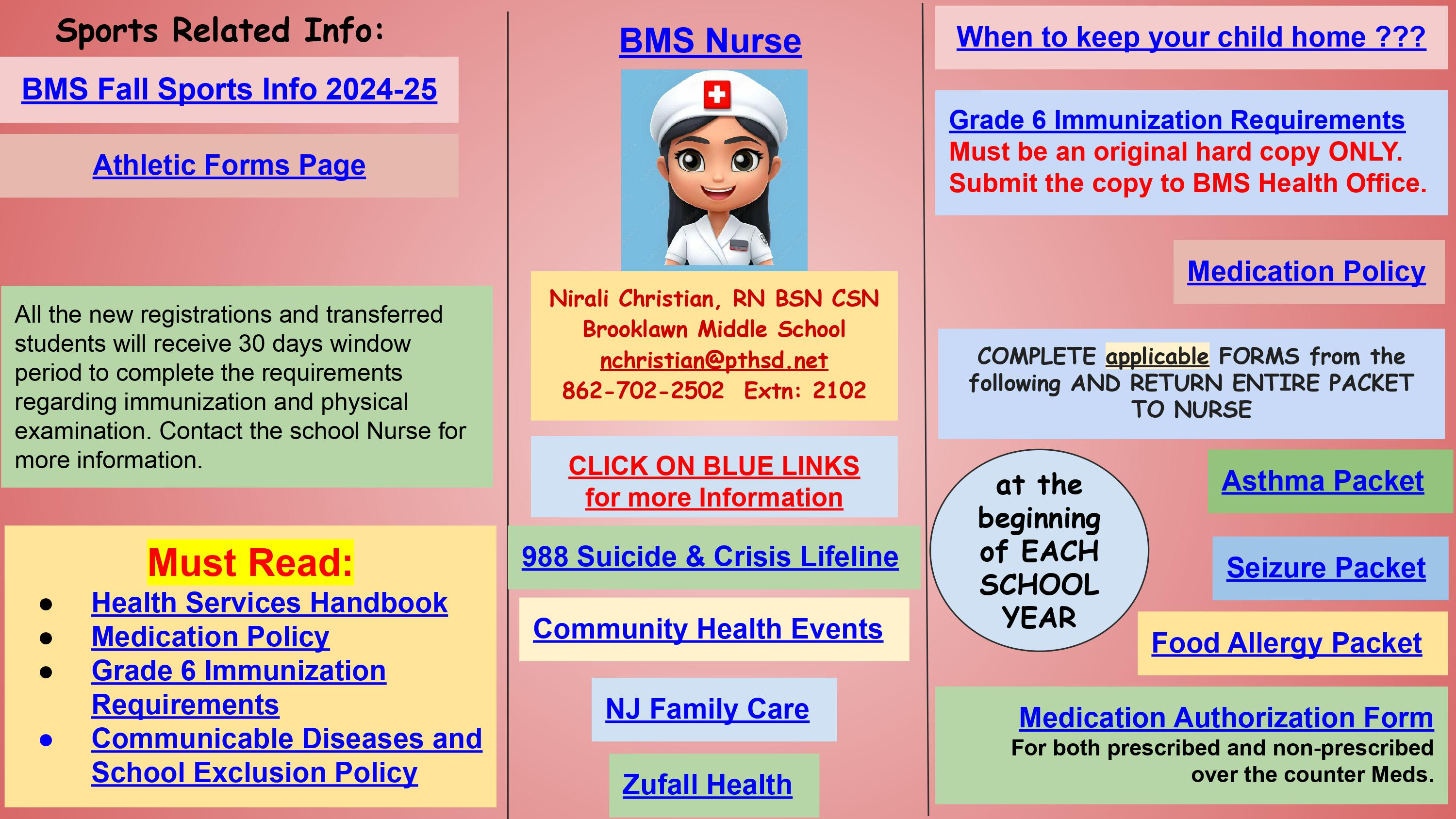Nurse Page with links