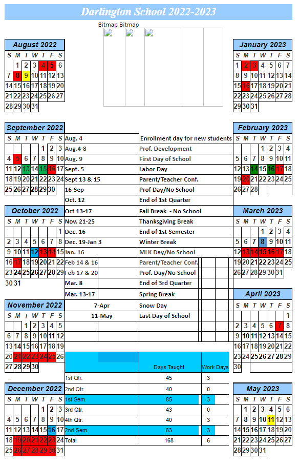 Darlington Public Schools Calendar 2024-2025