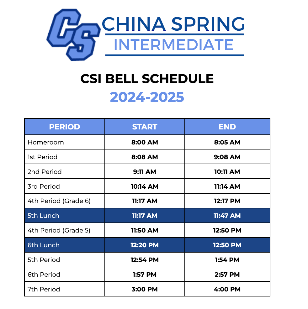 CSI Bell Schedule