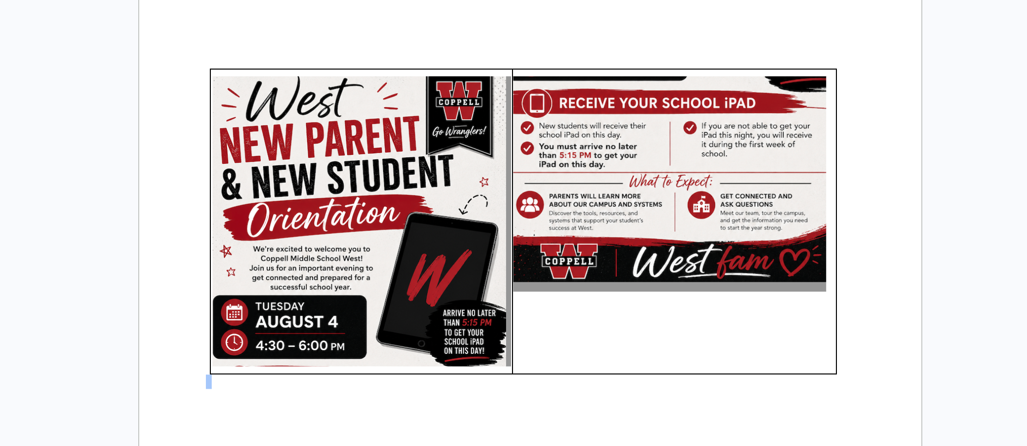 Back to school for new students