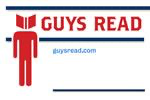 red stick figure with book head says guys read