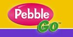 pebble go written in a pink bubble 