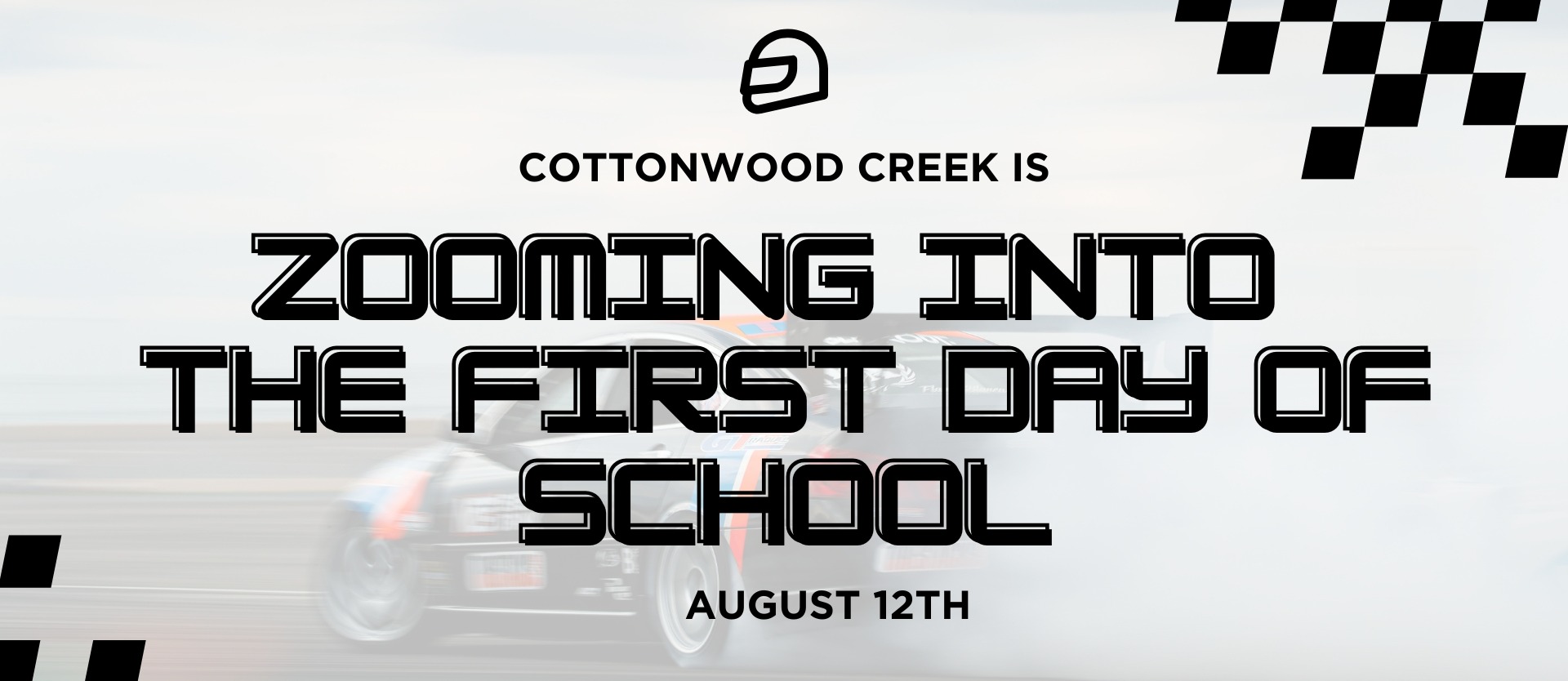 Zooming into the first day of school banner