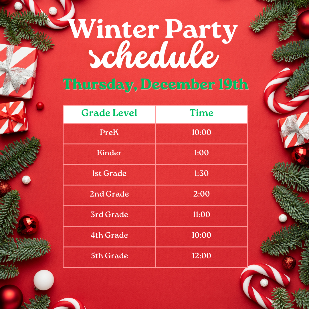 Winter Party Schedule