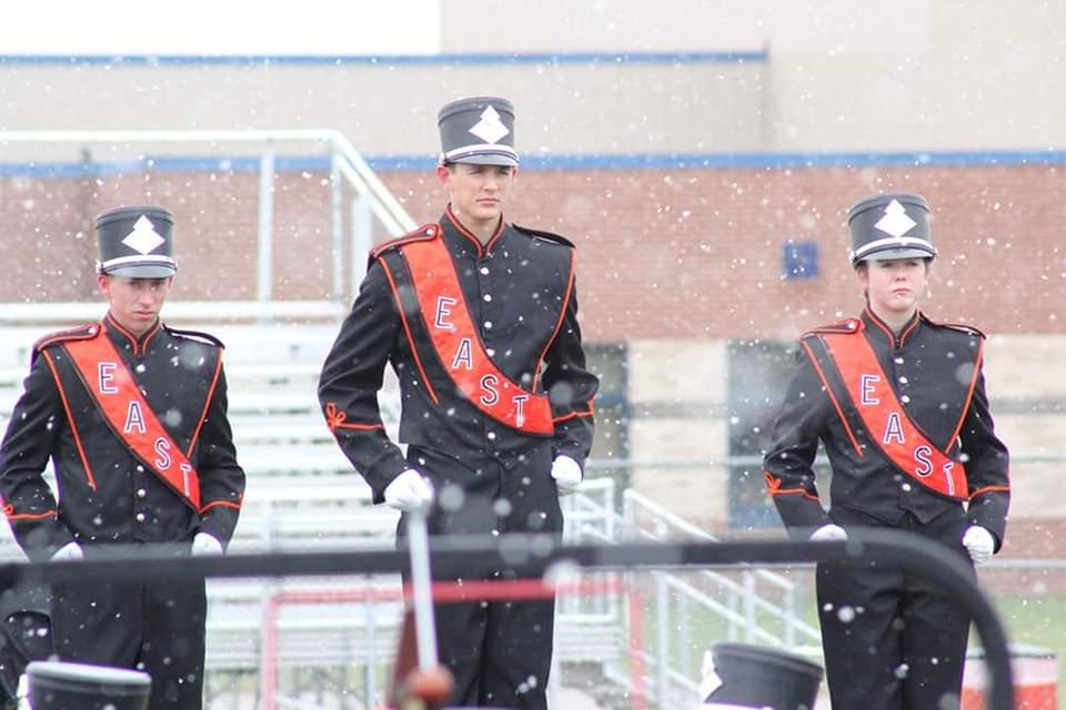 EHS Drum Majors Lead the Marching Band