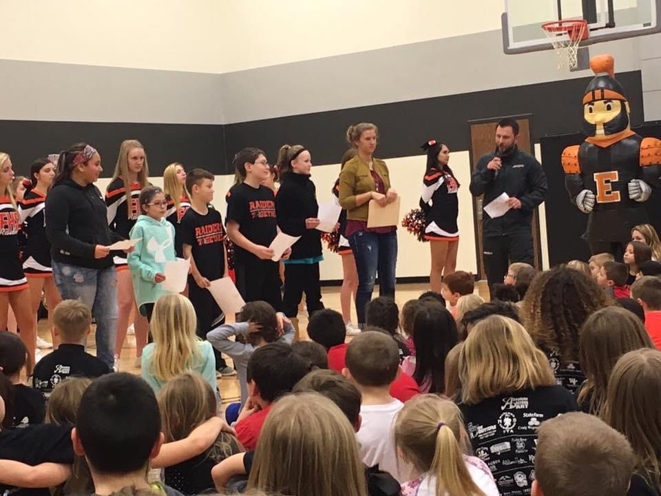 Raiders of Character Recognition at School Assembly