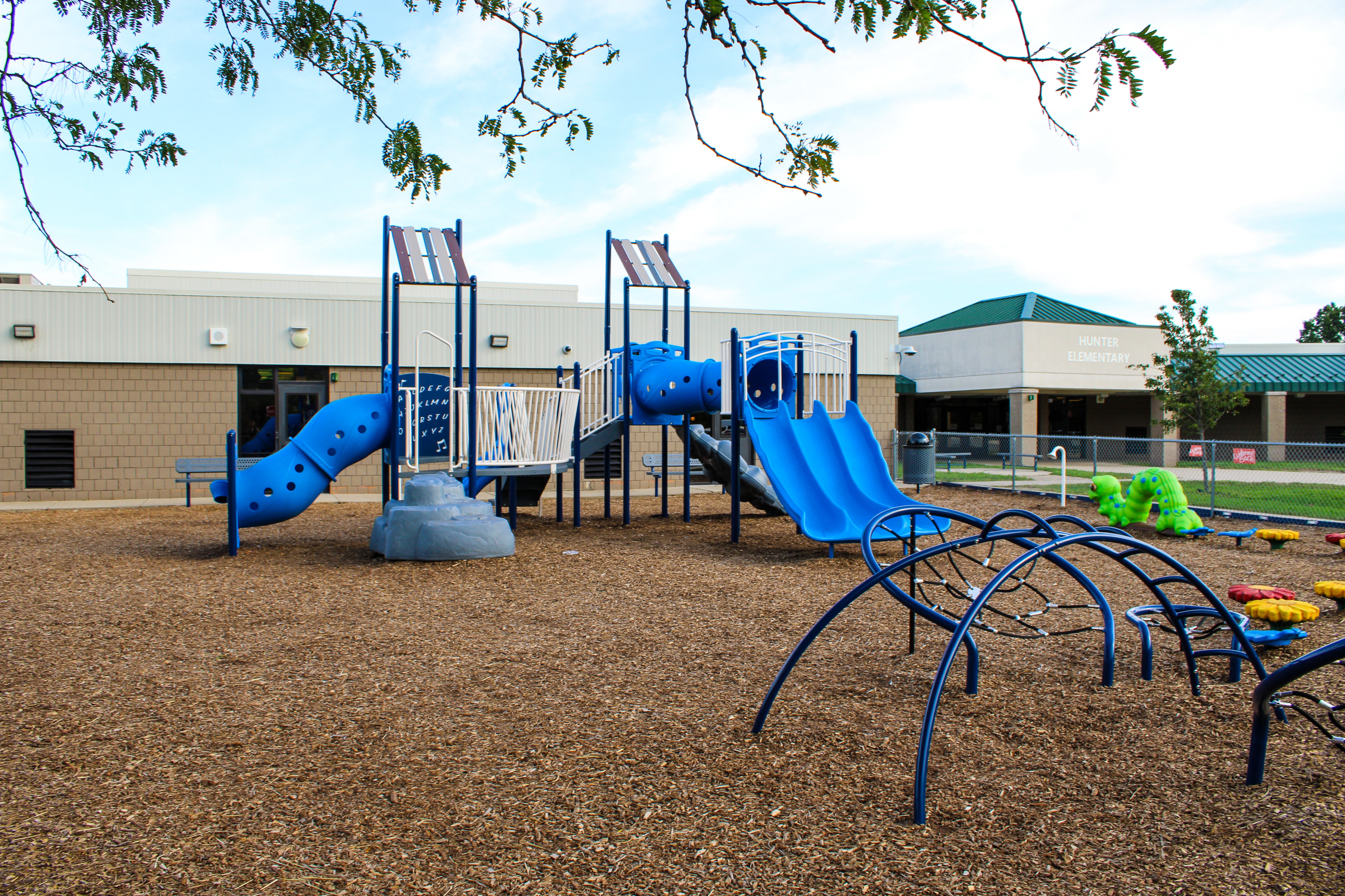 New playground equipment at Hunter Elementary.