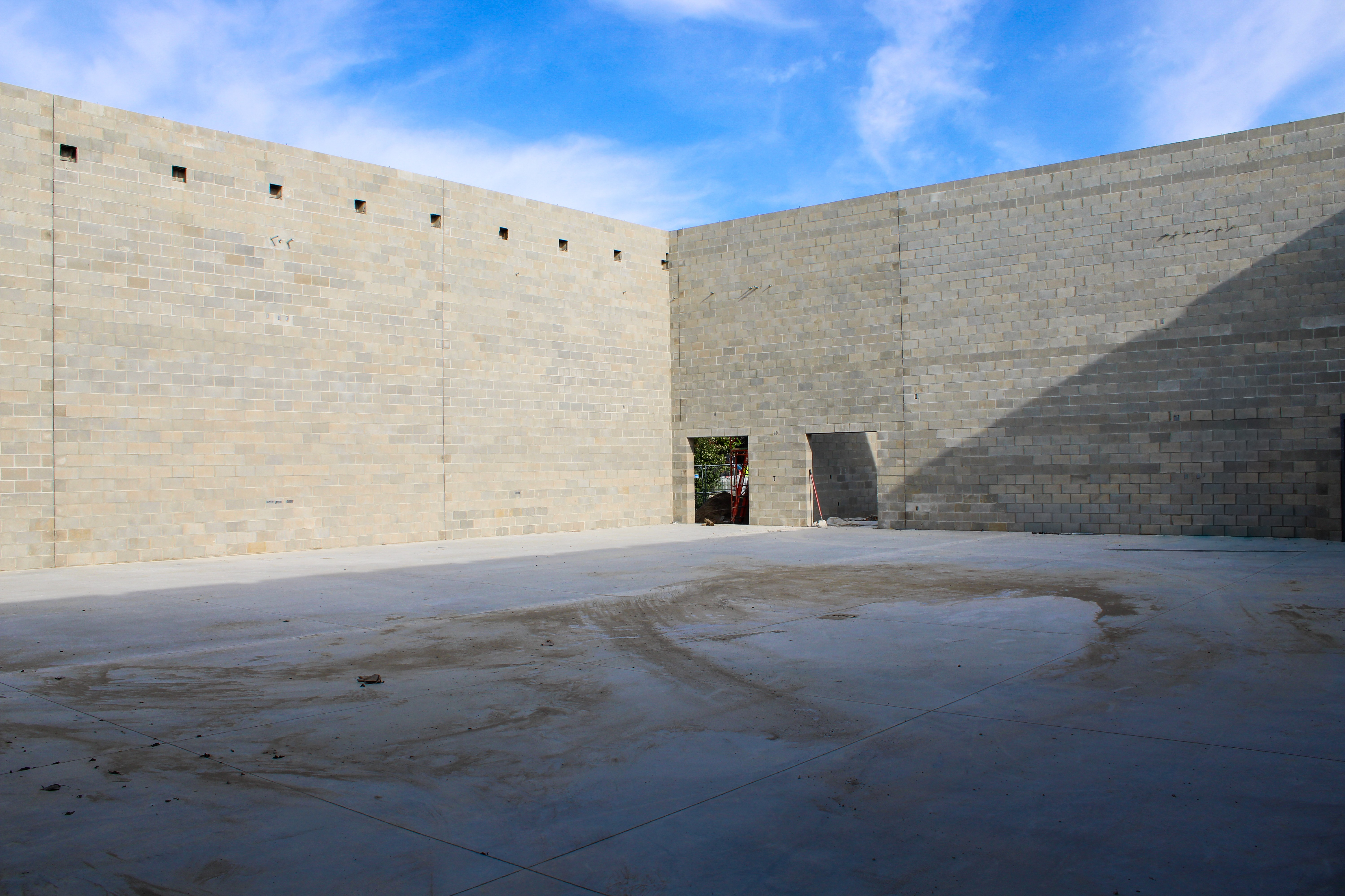 Construction continues on the school's new classrooms and gym addition