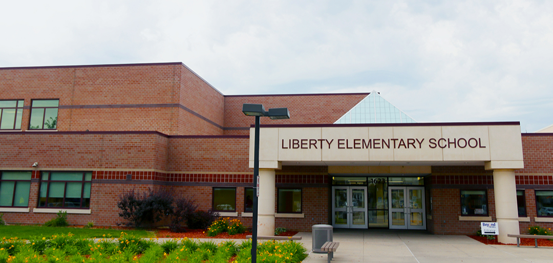 Exterior of Liberty Elementary school building