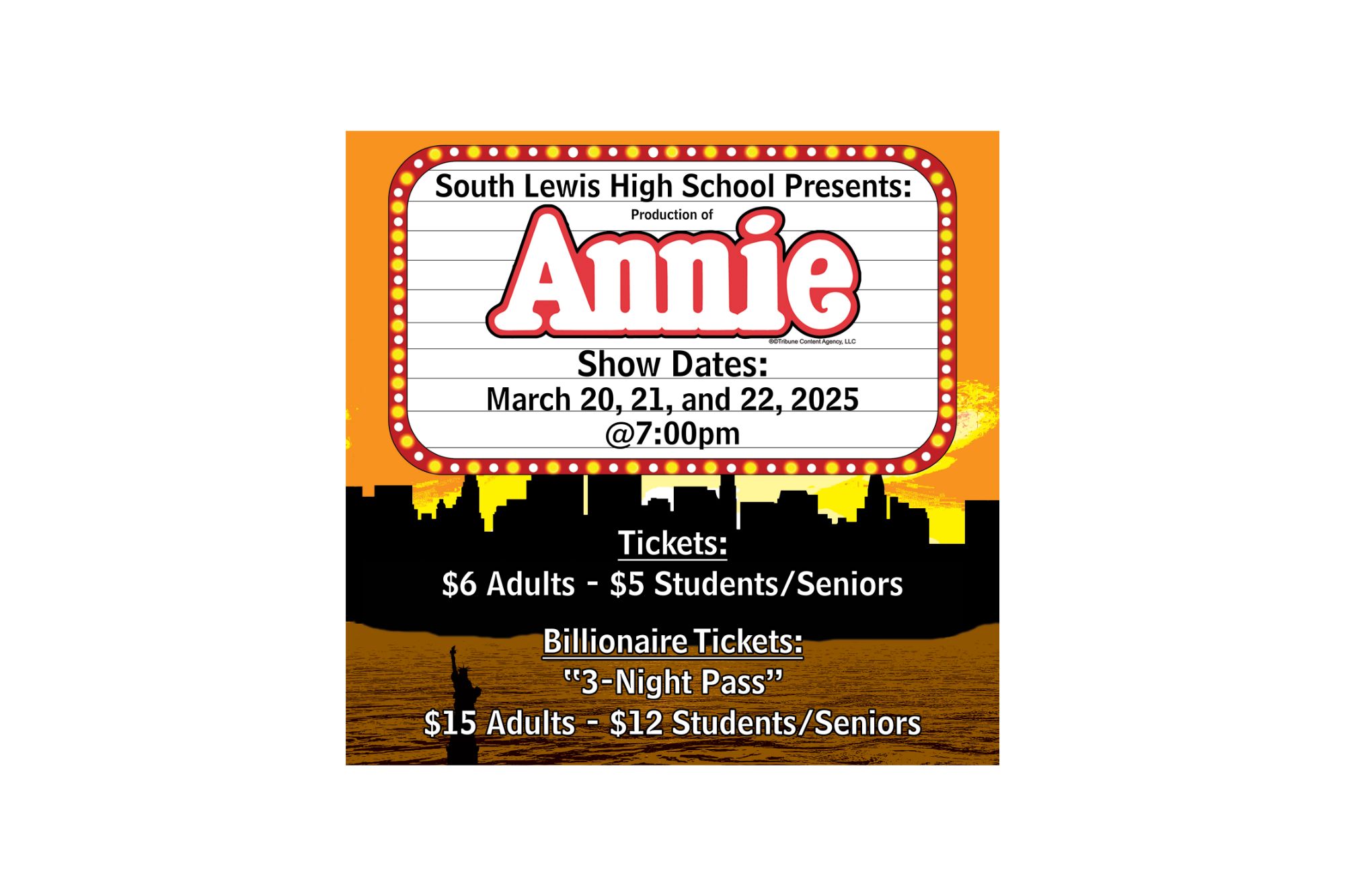 HS Production of Annie March 20, 21, and 22nd 