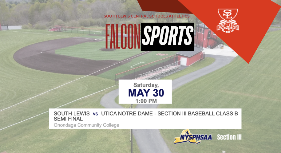 Join us in supporting Varsity Baseball as our Falcons take on Utica's Notre Dame at the Section III Baseball Class B Semi Final held at Onondaga Community College this Saturday! Tickets are required in advance at the link below. Go Falcons! https://section3.org/sports/2021/4/29/hometown-ticketing.aspx?utm_source=NYSPHSAA+Section+III