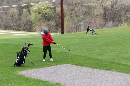 North High girls play in a tournament at Floyd Golf Course in Sioux City, Spring 2021.