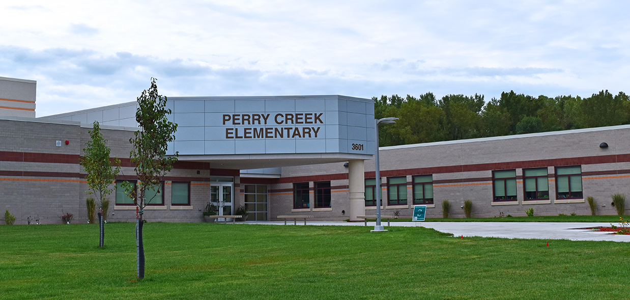 Exterior of Perry Creek Elementary school building
