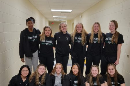 West High Girls Basketball Team Before 1st round district game 2021-2022