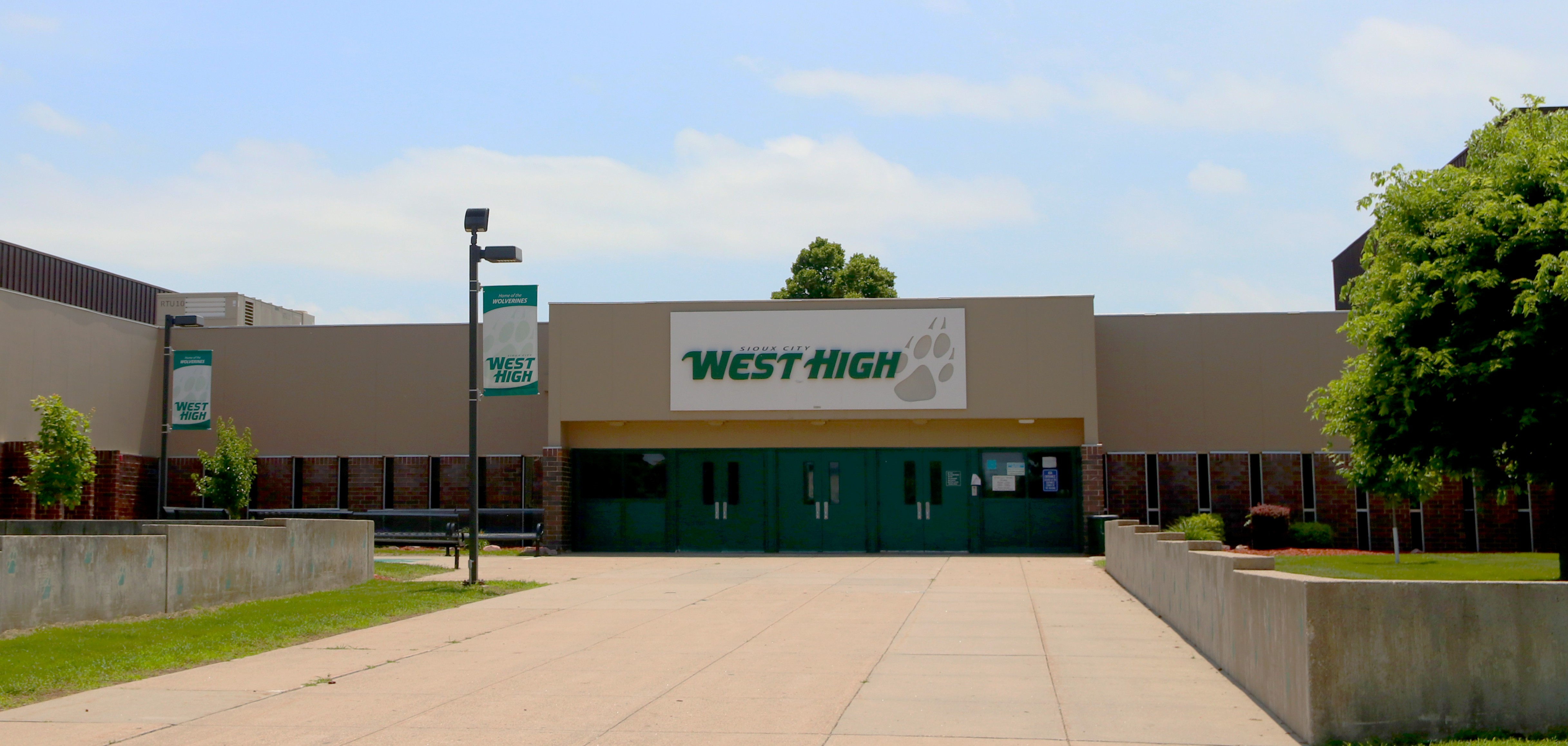 Exterior of school West High School building