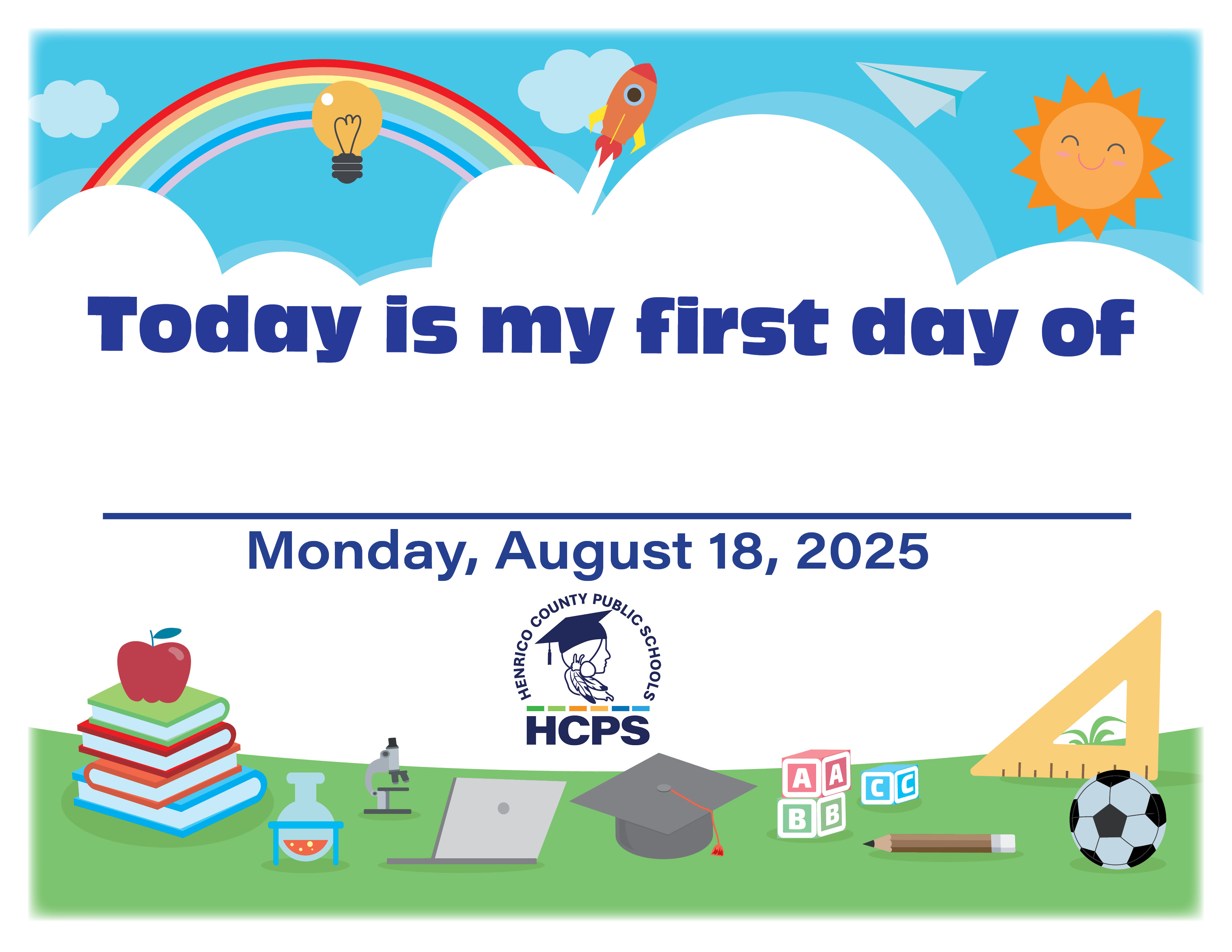 First day of school sign 2025