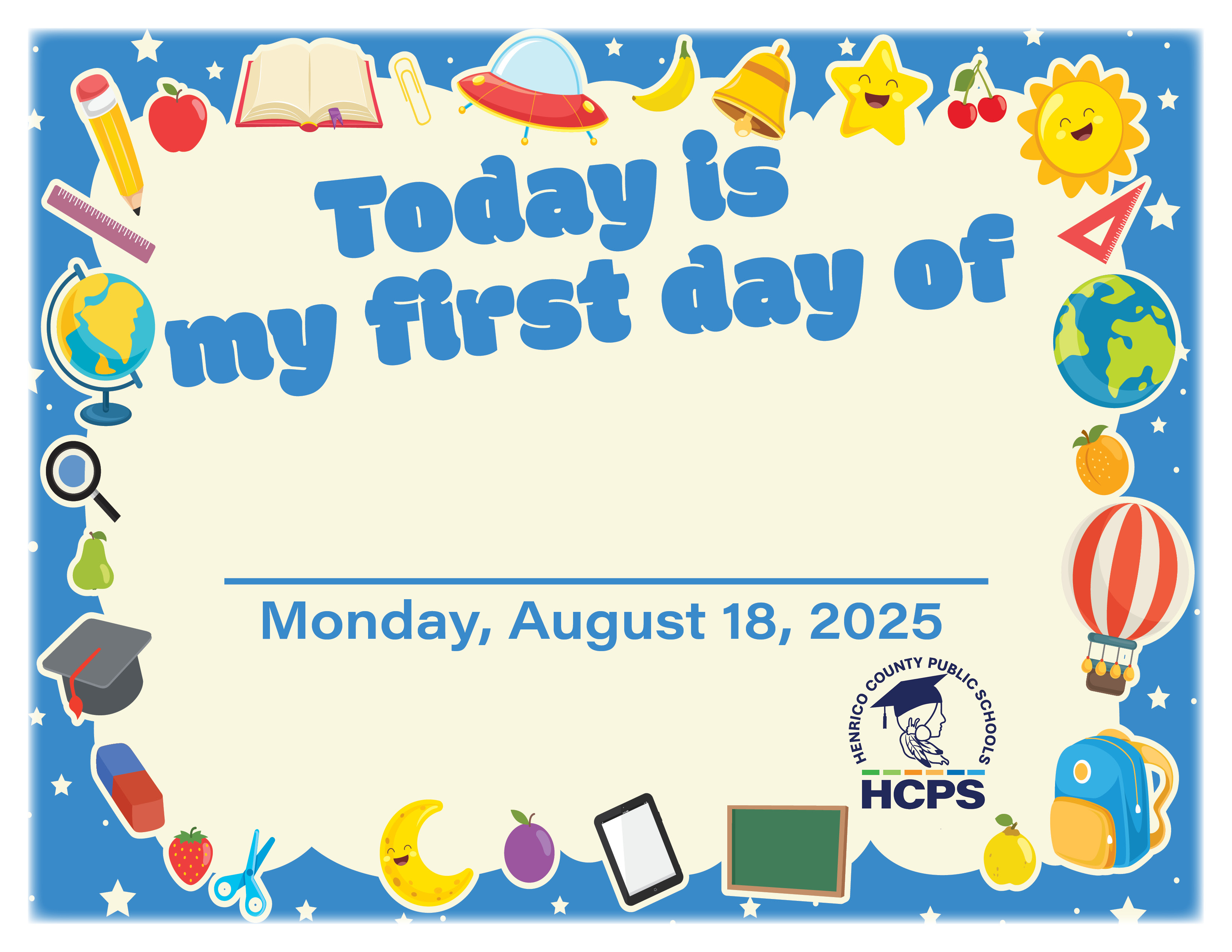 First day of school sign 2025