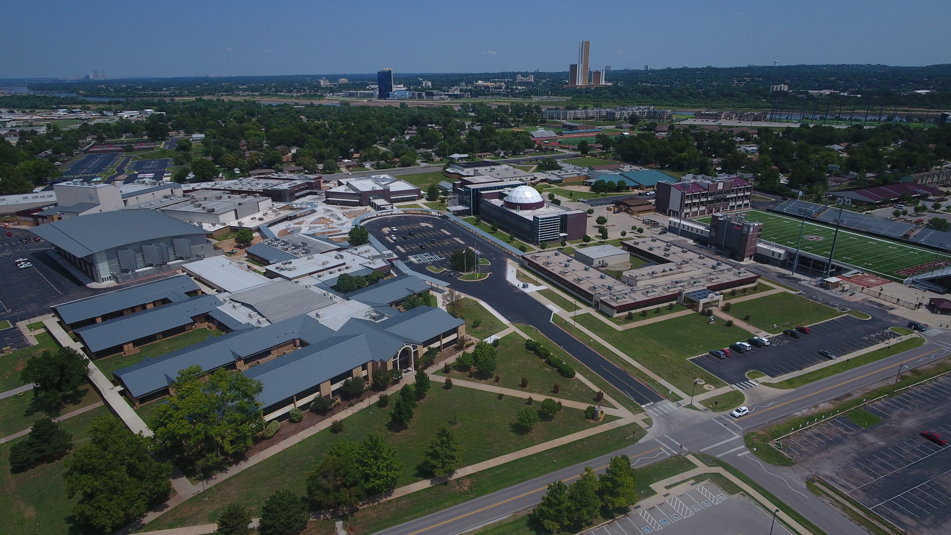 aerial picture of central campus 2018