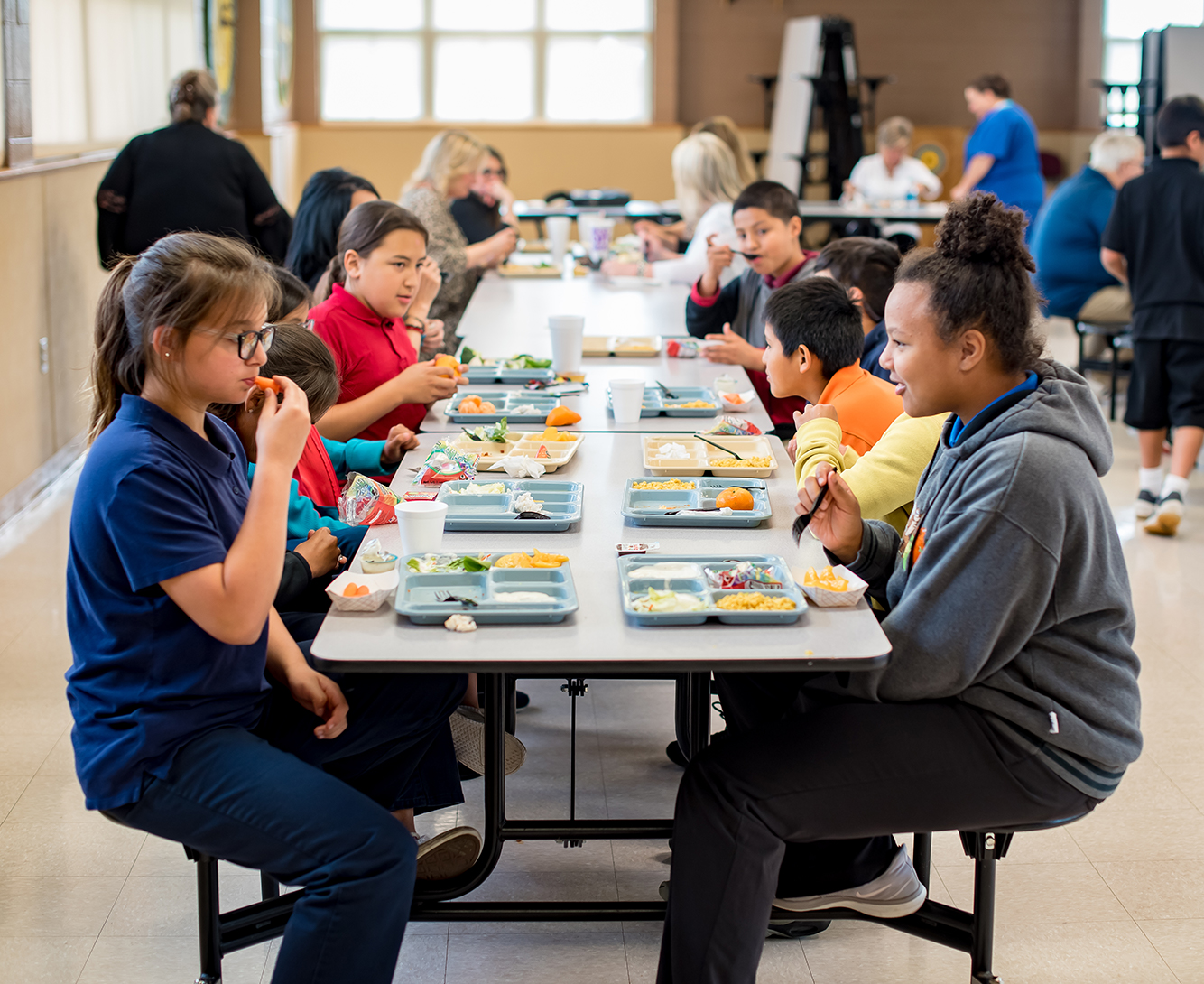 Students in the cafeteria