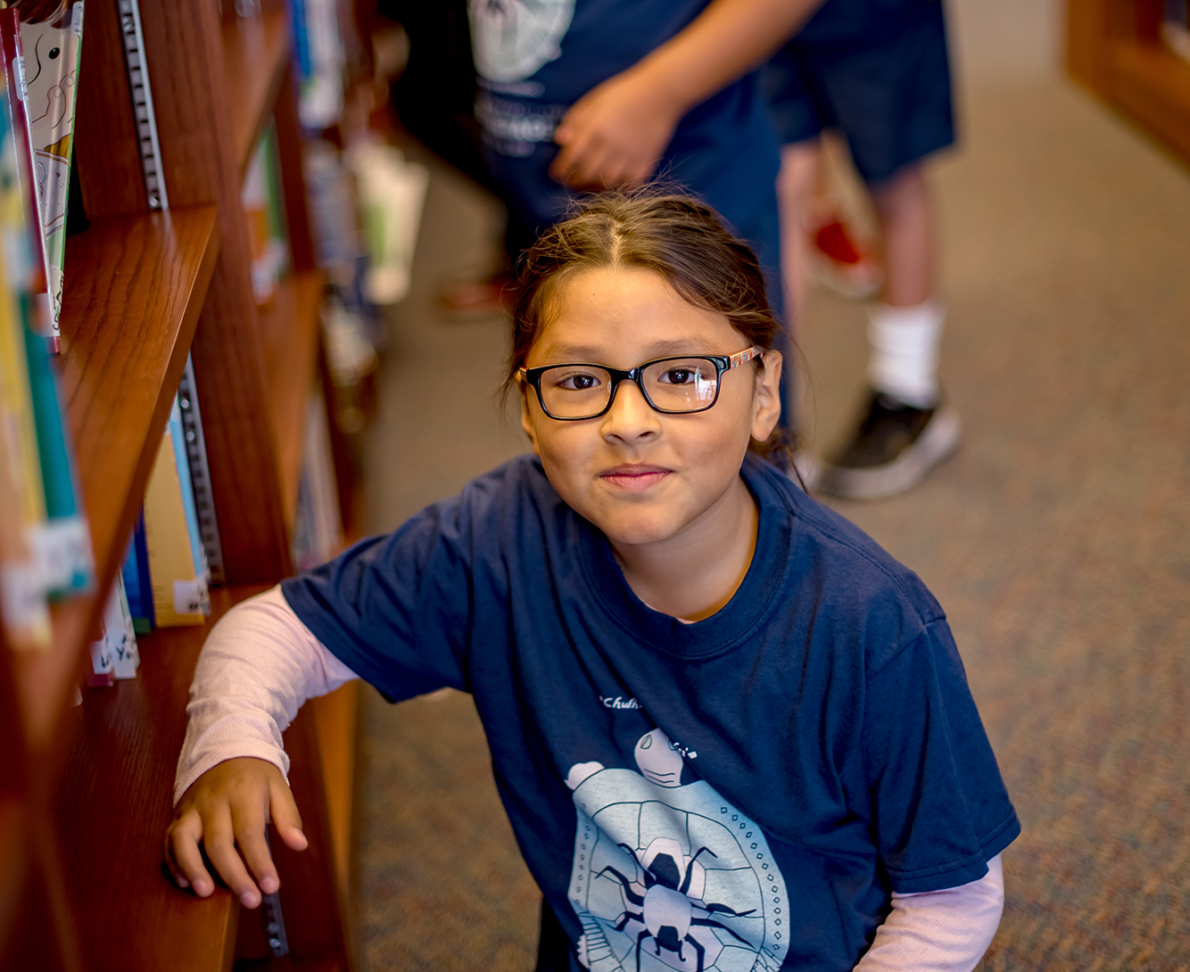 A student in the library