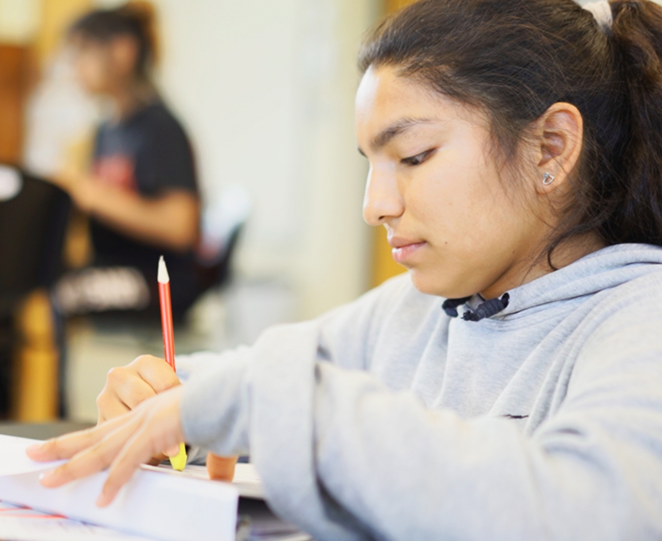 A student working on an assignment