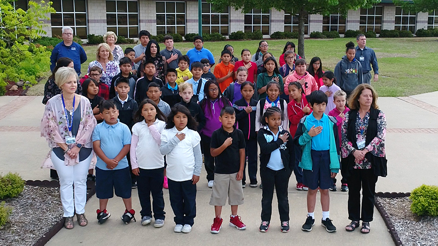 Students and teachers at the Warrior Spirit Ceremony
