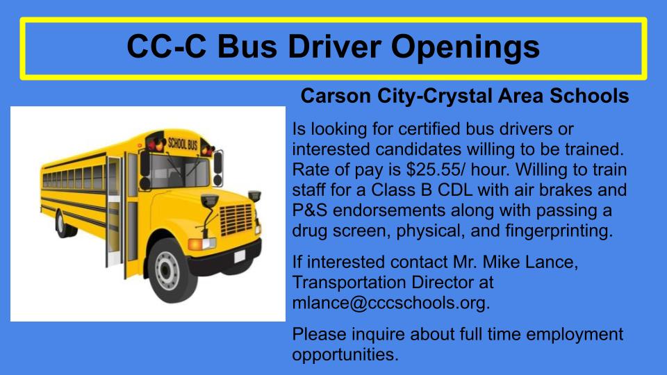 CC-C Bus Driver Openings