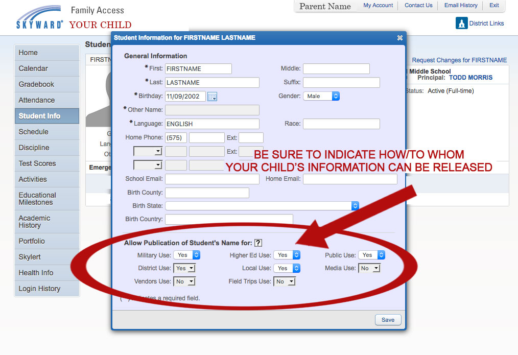 Change Info steps