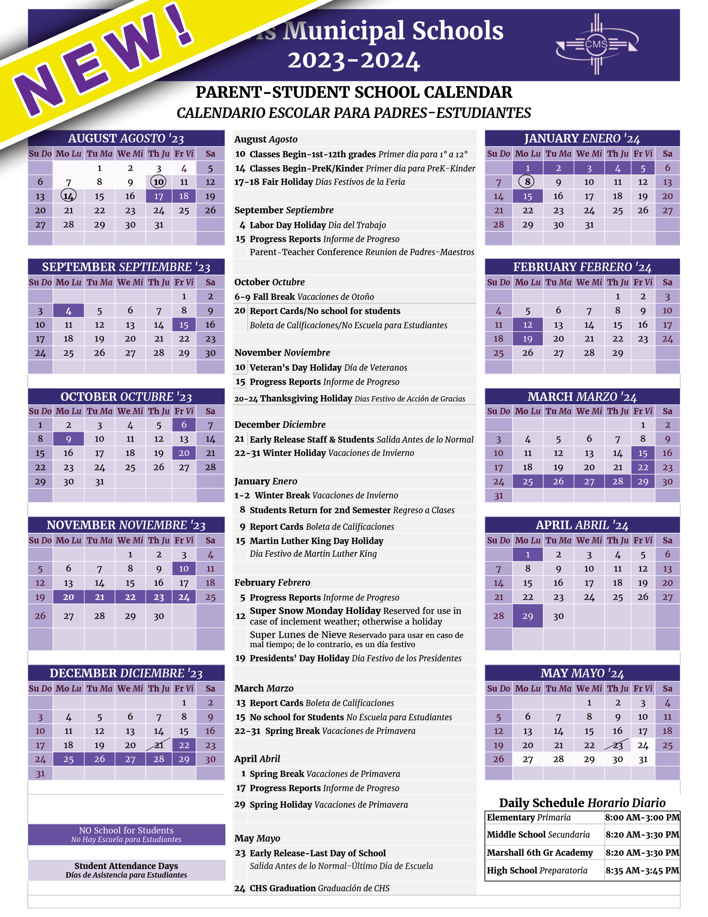 Calendars | Clovis Municipal School District