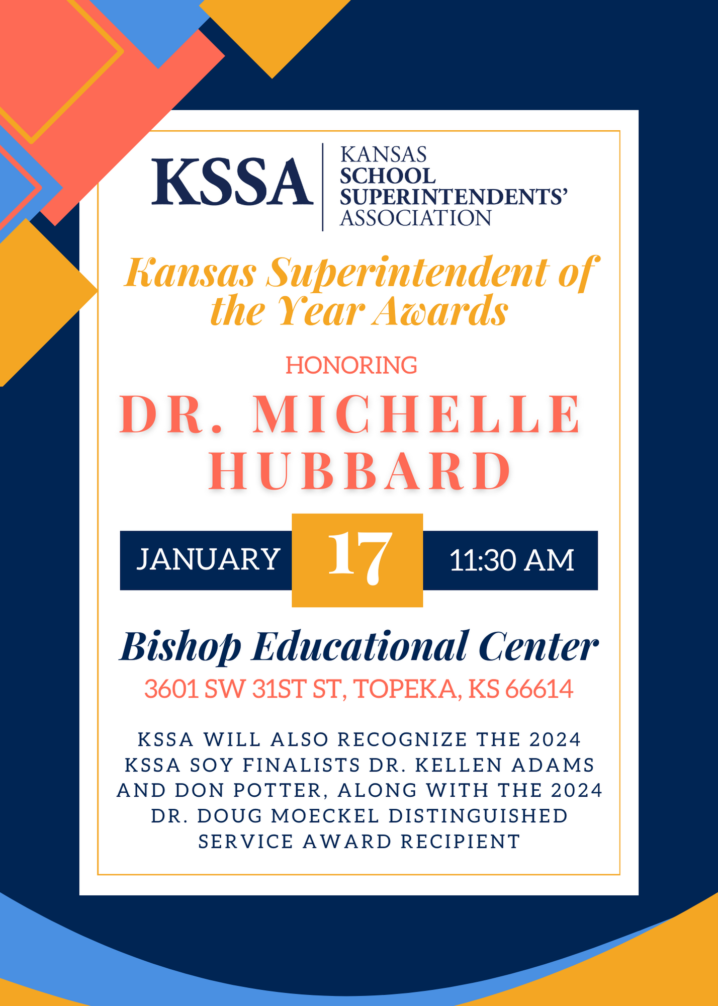 2024 Superintendent of the Year Awards Luncheon Invitation