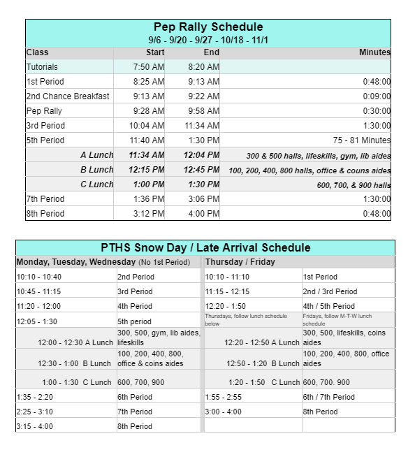 Bell Schedule