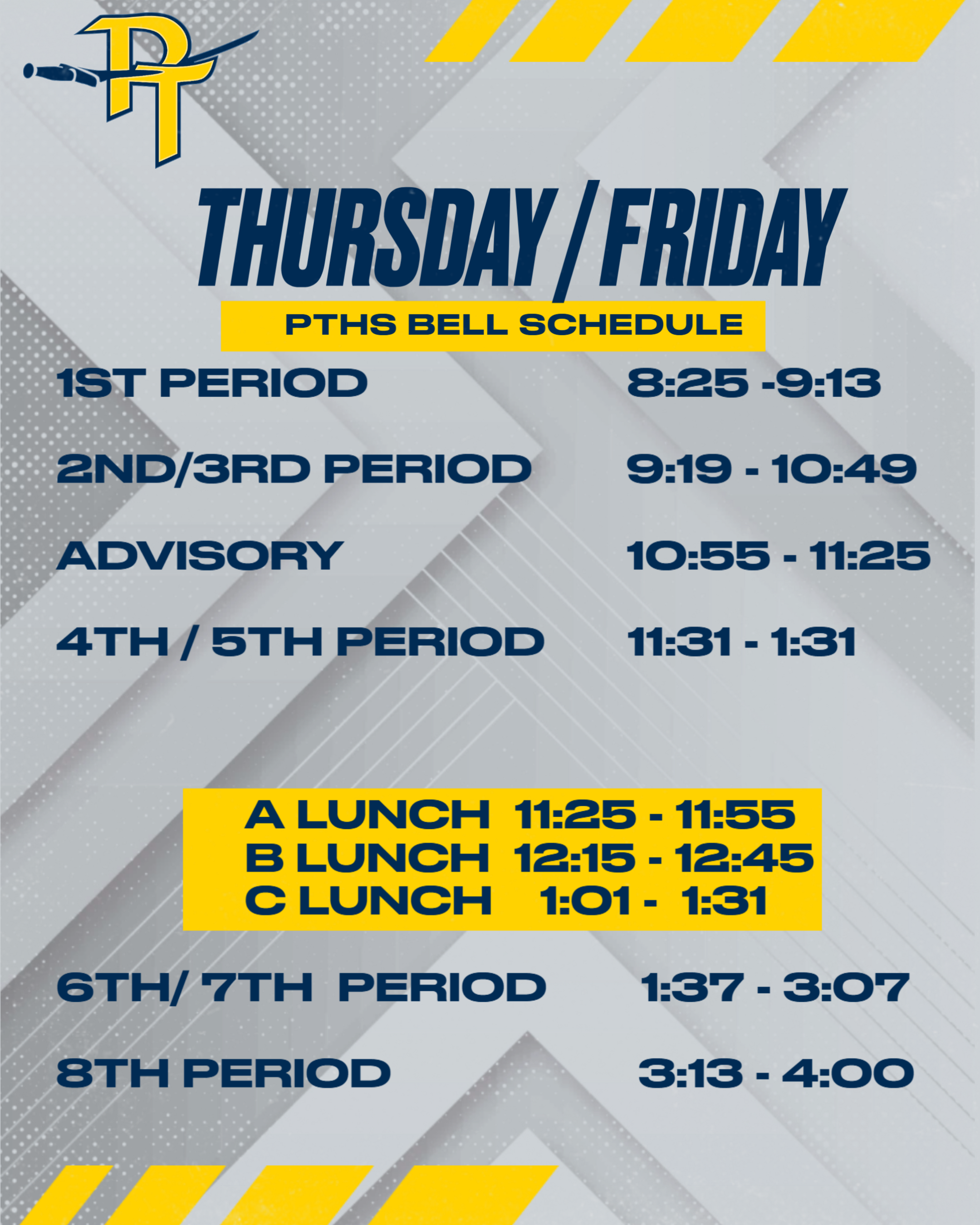 Thurs. & Fri. Schedule