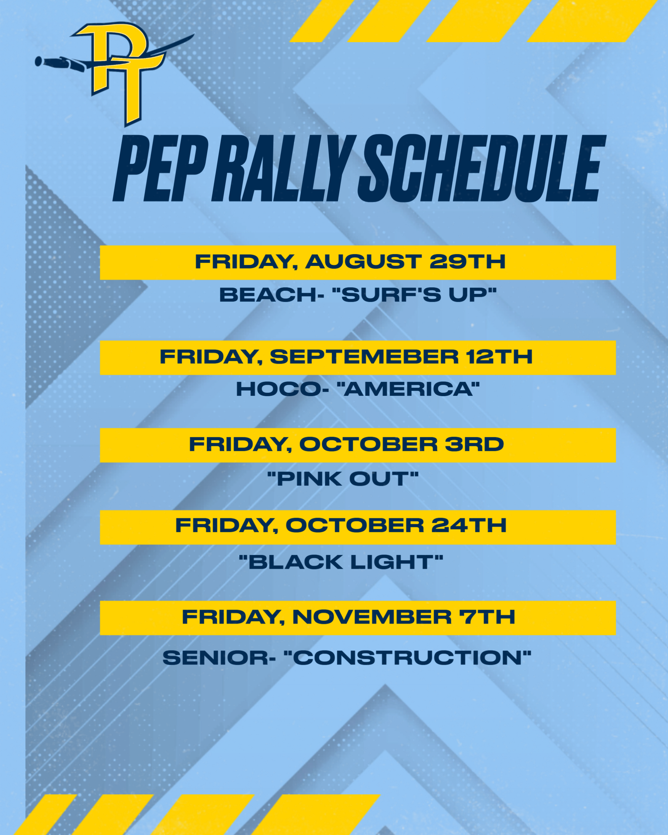 Pep Rally Schedule