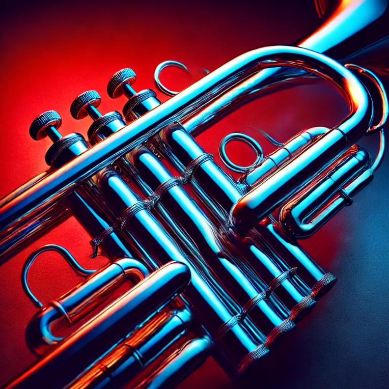 Image of Trumpet in colorful lighting