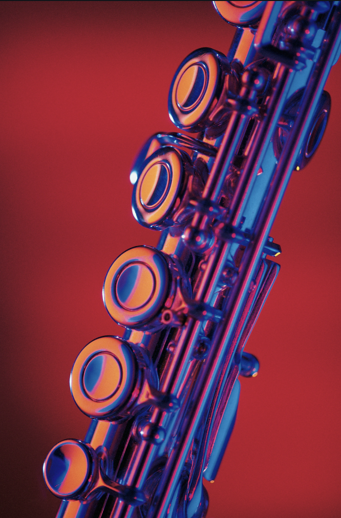 Image of Flute in colorful Lighting 