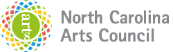 Logo of the North Carolina Arts Council with "arts" in a green circle, surrounded by a colorful mosaic, and gray text to the right