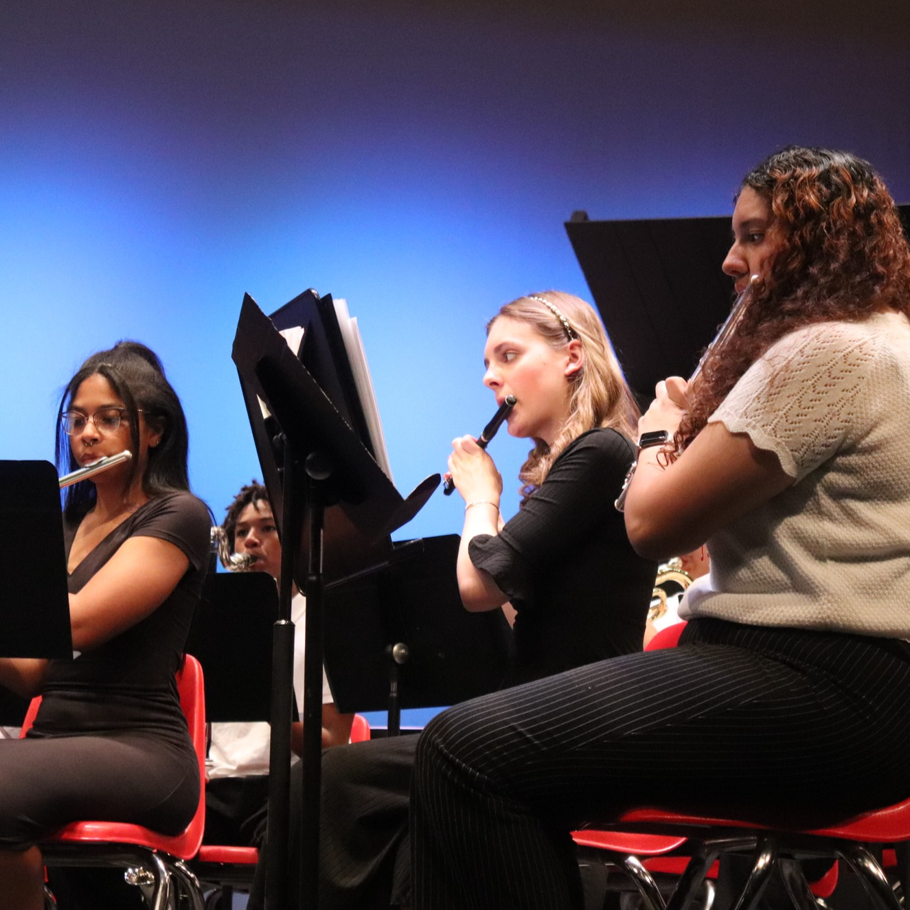 Band students performing