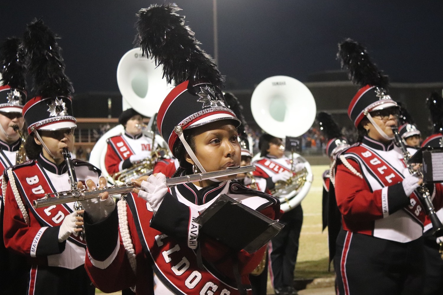 Band students performing