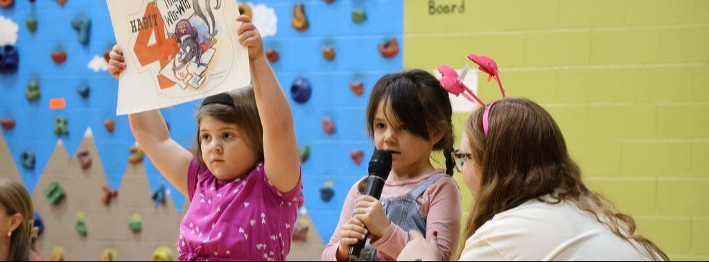 Students blowing bubbles