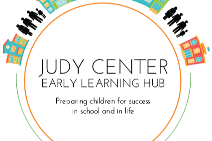the somerset county judy center early learning hub with circle around text and young and old people and houses lined around the circle