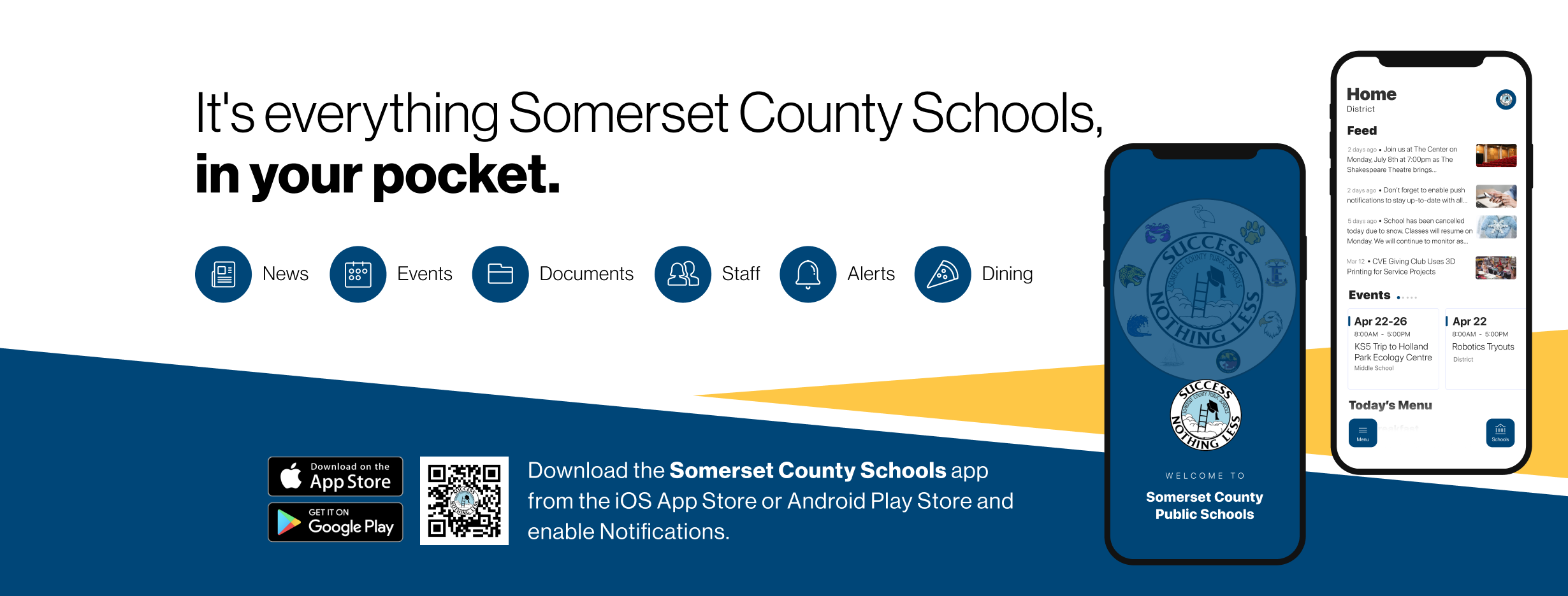 It's Everything Somerset County Public Schools in your pocket. News Events Staff Events Dining Documents Alerts. Images of screen shots of the Somerset County Public Schools mobile app. 