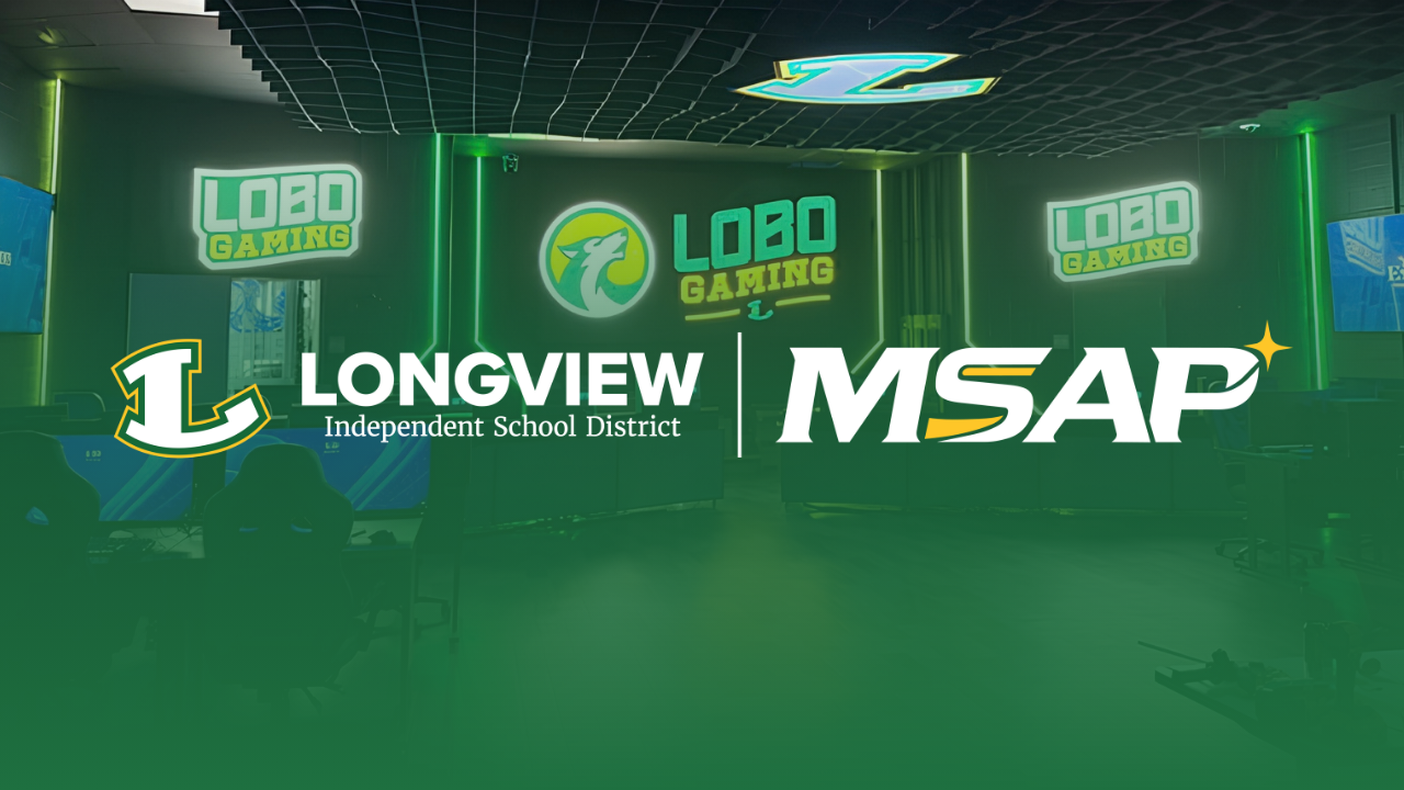 Longview ISD msap with background of gaming stage