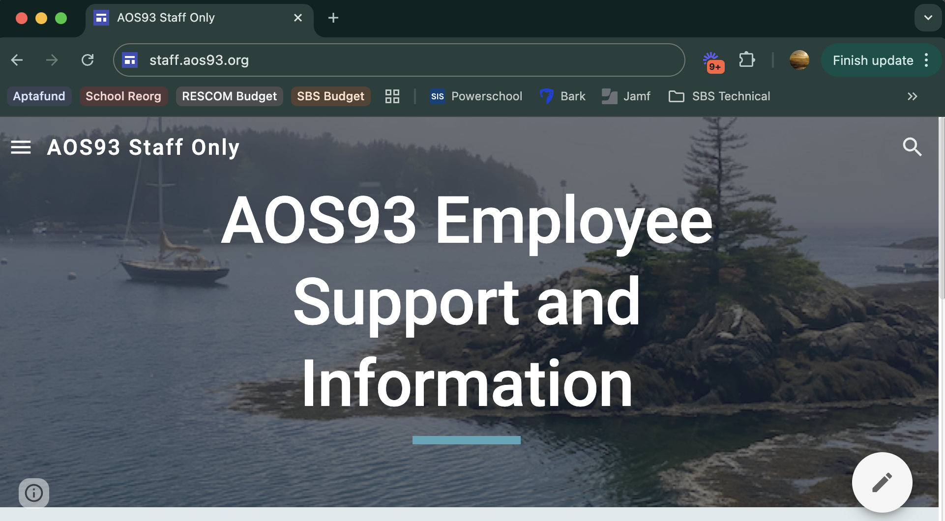 AOS staff support website